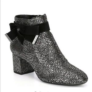 Alex Marie Mayleen Metallic Ankle Bow Block Heel.
